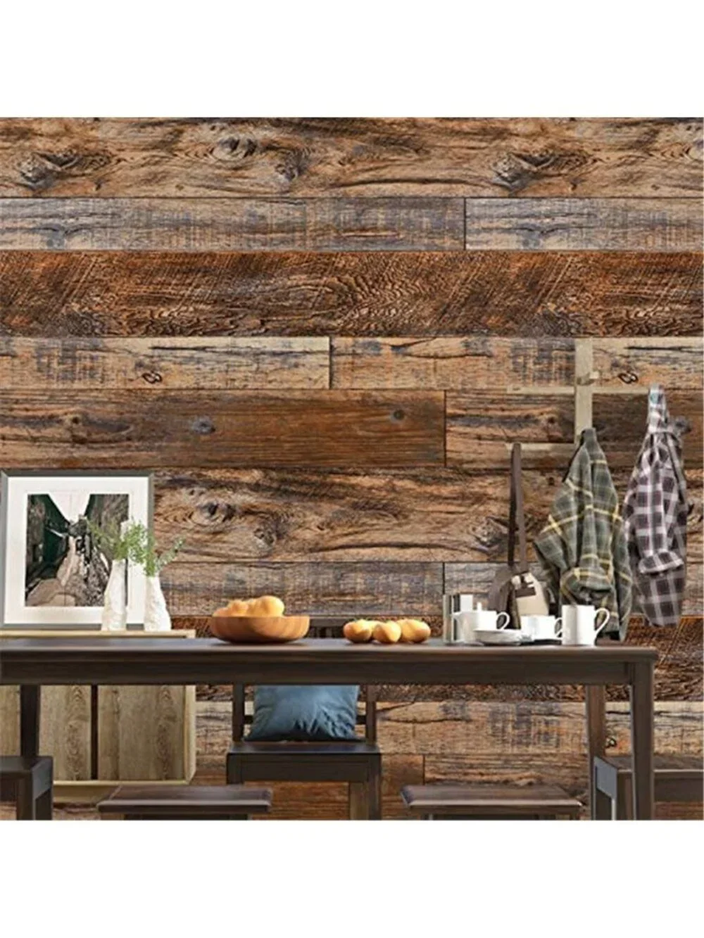 Peel Stick Wood Wallpaper Brown Shiplap Self Adhesive Contact Paper 17x118